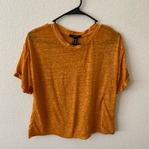 Forever 21 mustard yellow crop top